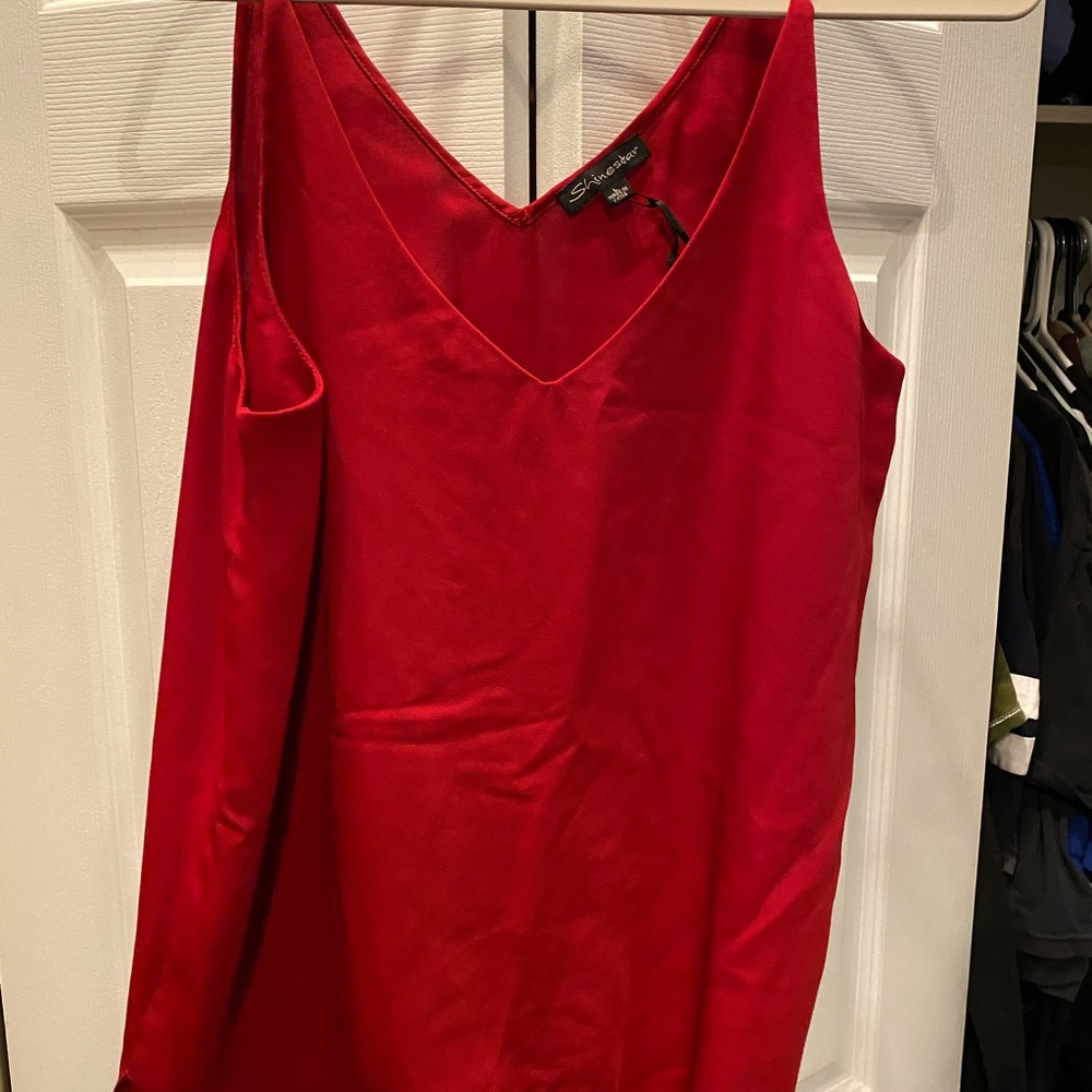 Red dress tank